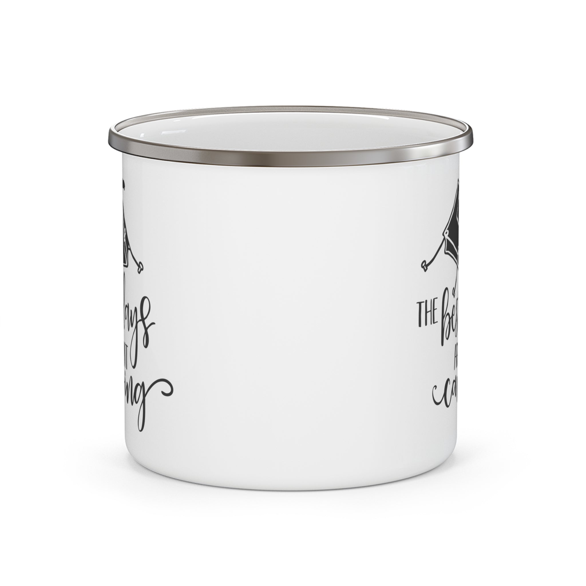 Camping Enamel Mug – "The Best Days Are Spent Camping" – Perfect Gift for Outdoor Lovers