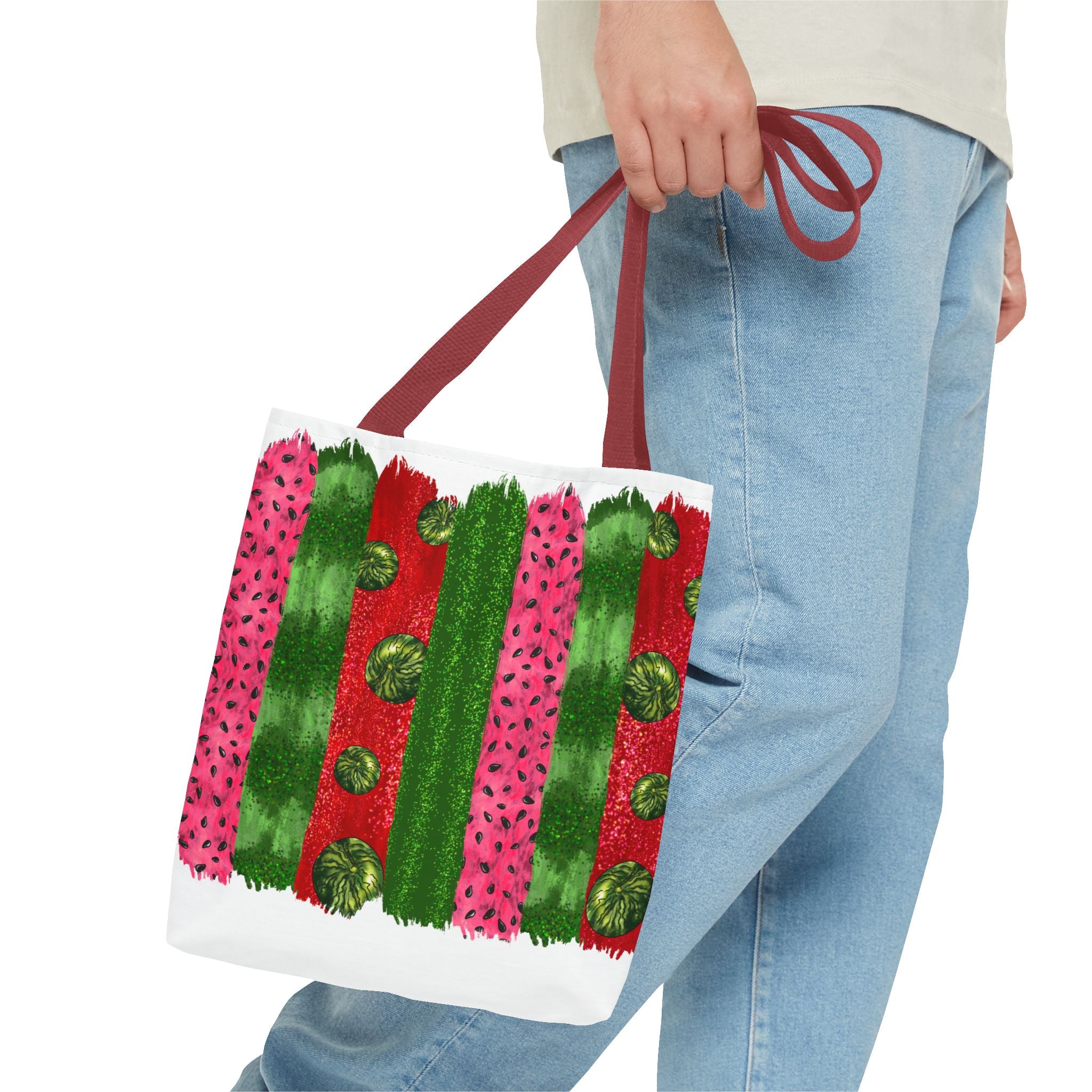 Watermelon Bursh Stroke Tote Bag-Phoenix Styles