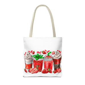 Strawberry Coffee Drink Tote Bag-Phoenix Styles