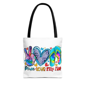 Peace Love Flip Flop Tote Bag-Phoenix Styles