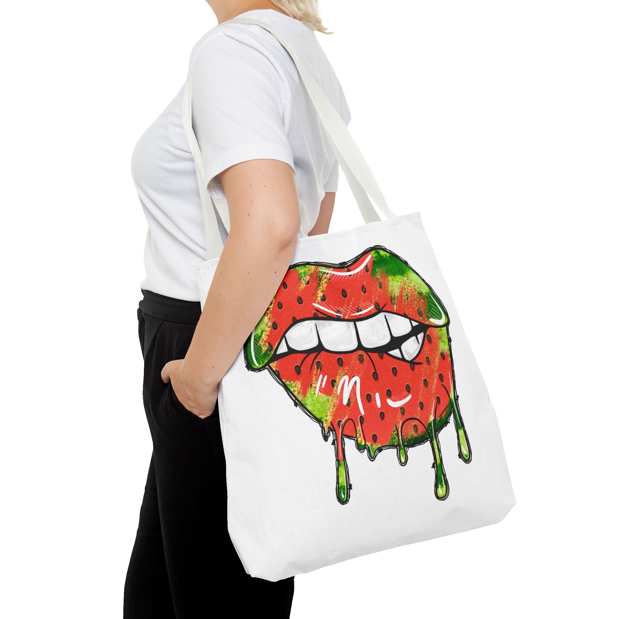 Watermelon Lips Tote Bag (AOP)-Phoenix Styles