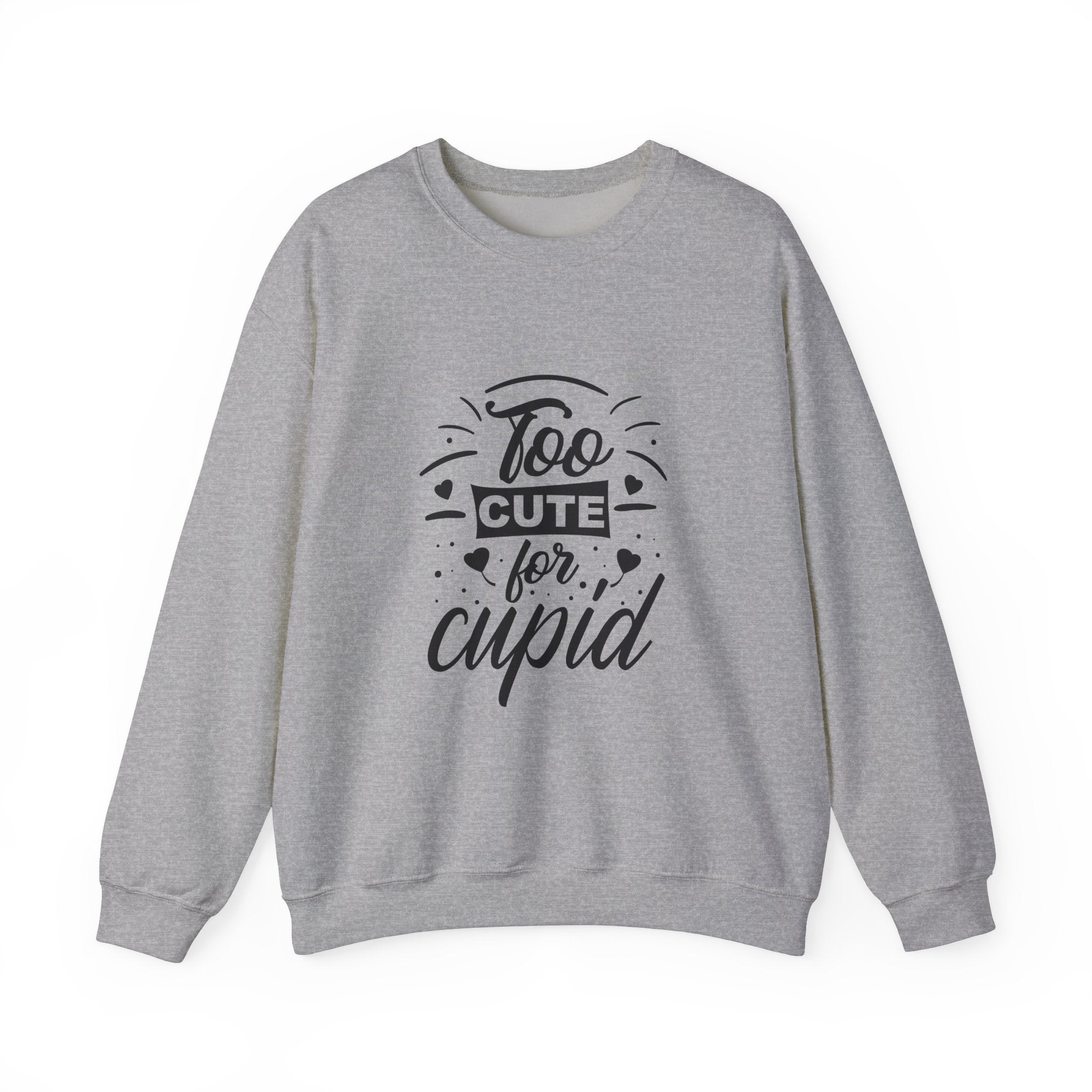 Too Cute For Cupid Valentine's Day Crewneck Sweatshirt-Phoenix Styles