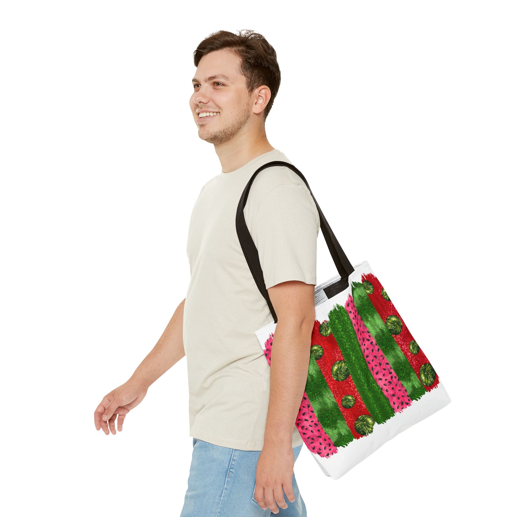 Watermelon Bursh Stroke Tote Bag-Phoenix Styles