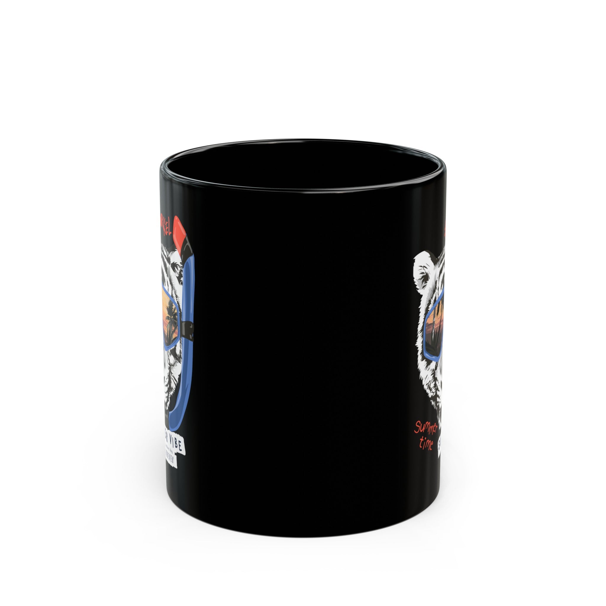 Summer Time Tiger Black Mug (11oz, 15oz)-Phoenix Styles