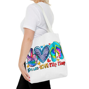 Peace Love Flip Flop Tote Bag-Phoenix Styles