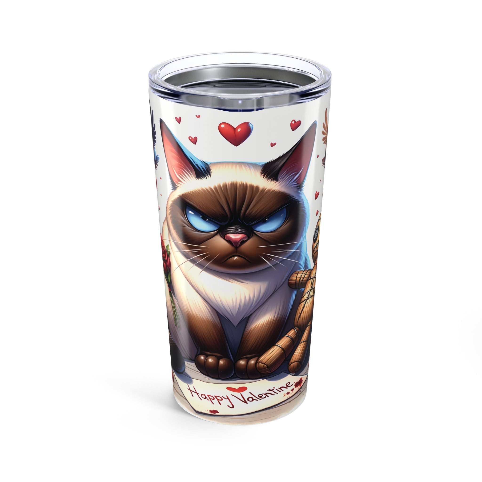 Funny Grumpy Cat Valentine Tumbler 20oz