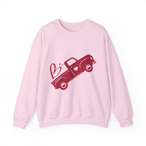 Valentine's Day Truck Crewneck Sweatshirt-Phoenix Styles