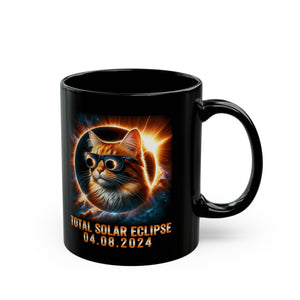 Kitty Solar Eclipse Black Mug (11oz, 15oz)-Phoenix Styles