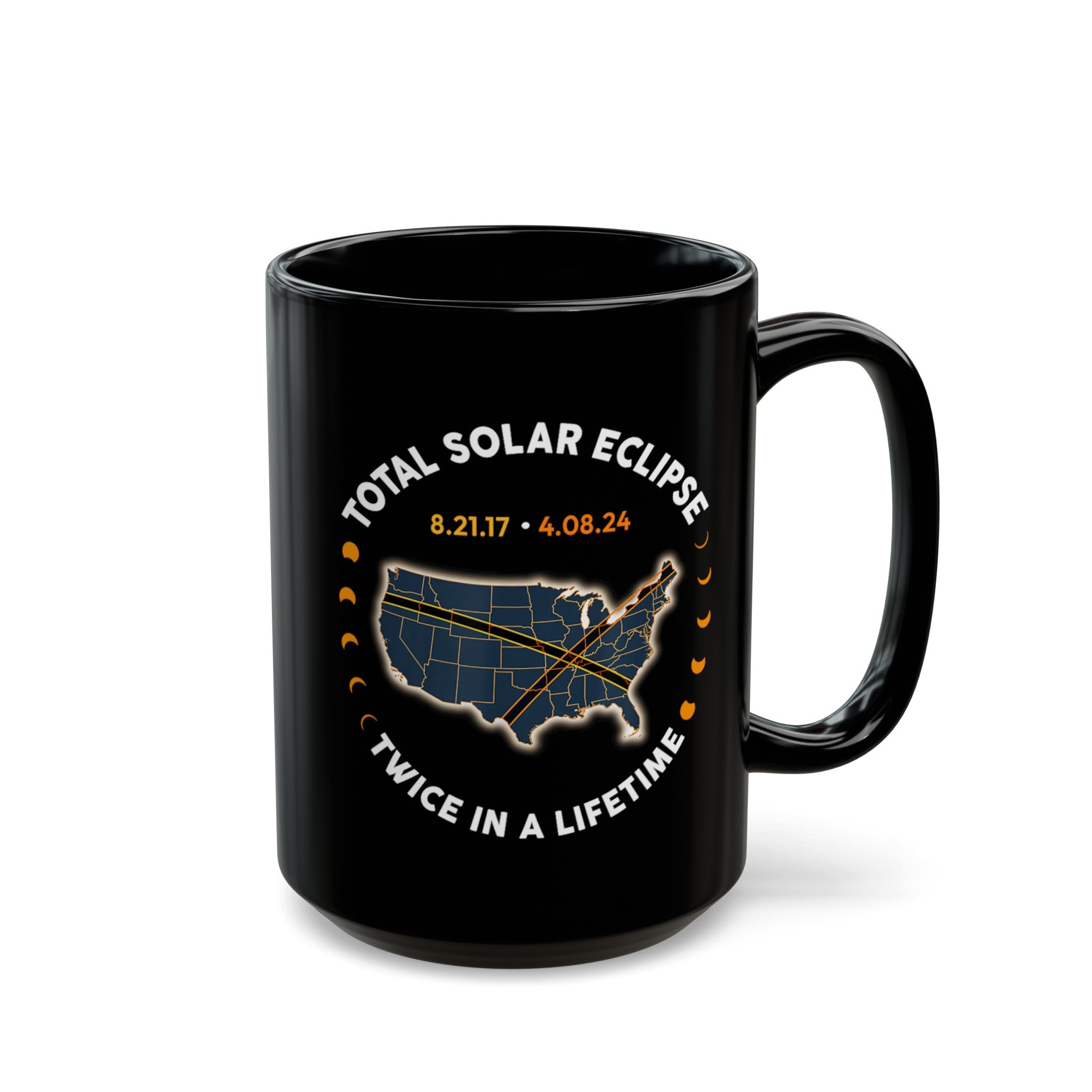 Solar Eclipse Black Mug (11oz, 15oz)-Phoenix Styles