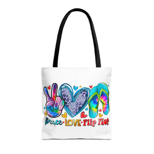 Peace Love Flip Flop Tote Bag-Phoenix Styles