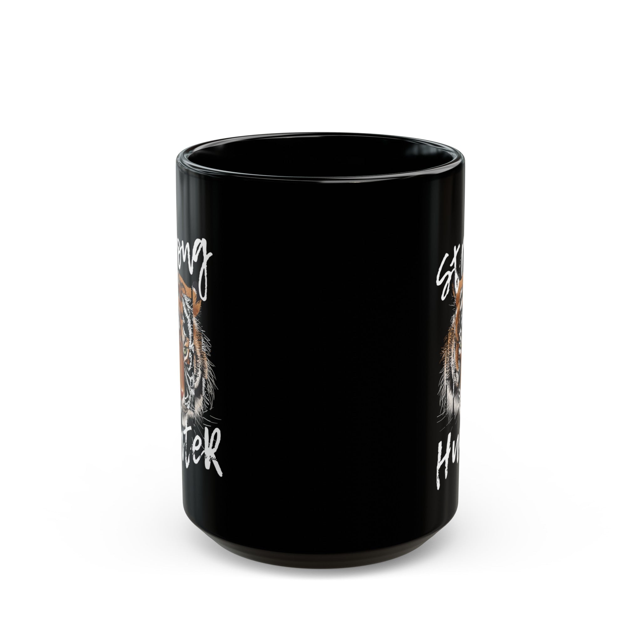 Tiger Strong Hunter Black Mug (11oz, 15oz)-Phoenix Styles