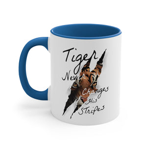 Tiger Never Change His Stripes Accent Coffee Mug, 11oz-Phoenix Styles