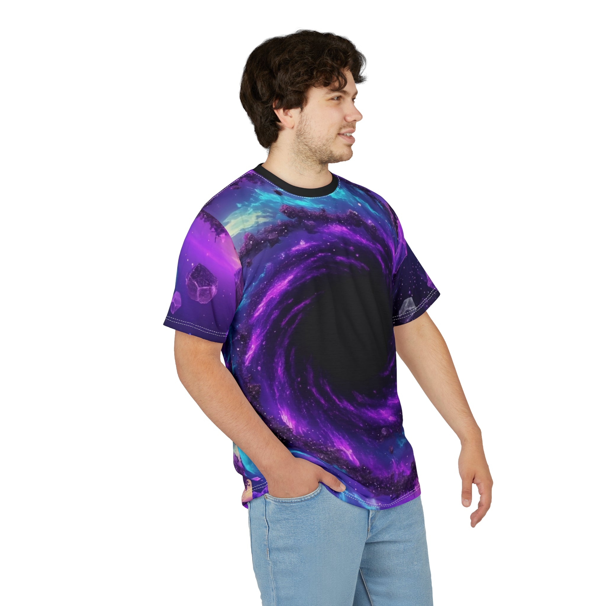 Cosmic Portal Tee - Galaxy Print Cut & Sew Shirt