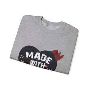 Made With Love Valentine's Day Crewneck Sweatshirt-Phoenix Styles