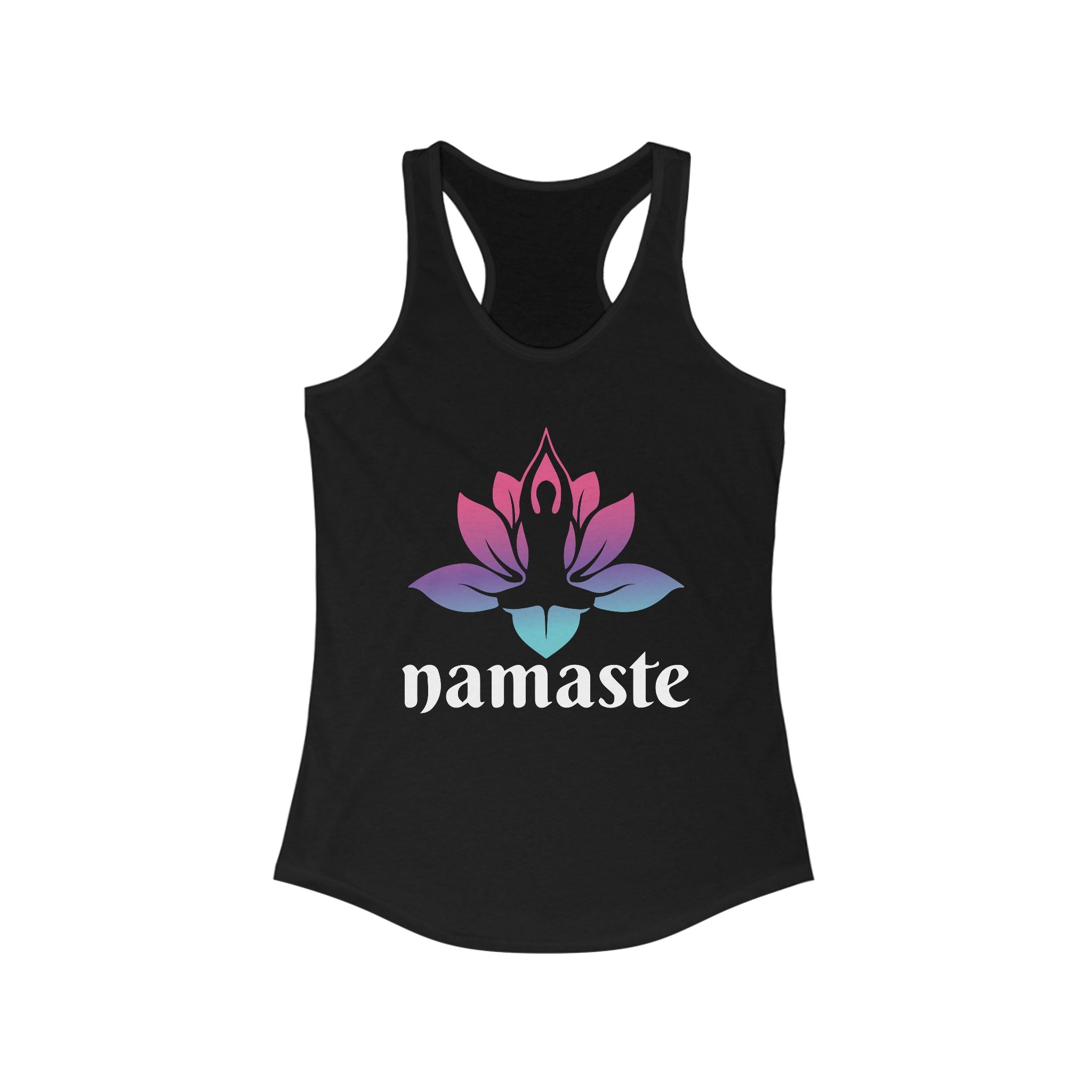 Namaste Black Yoga Women's Racerback Tank Top - Stylish Activewear for Fitness Enthusiasts