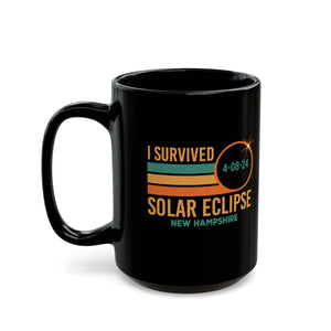 I Survived Solar Eclipse New Hampshire Black Mug (11oz, 15oz)-Phoenix Styles