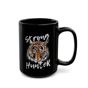 Tiger Strong Hunter Black Mug (11oz, 15oz)-Phoenix Styles