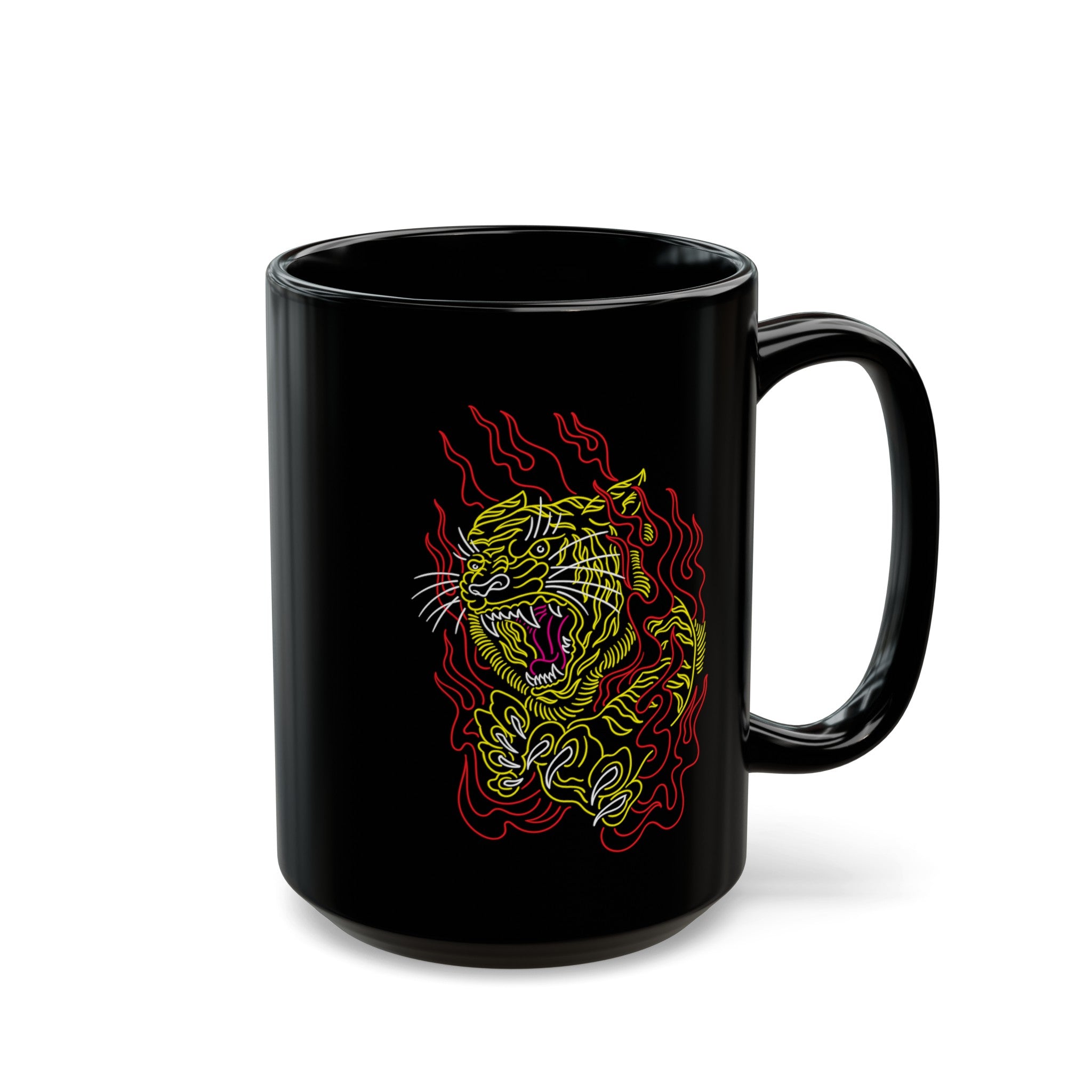 Tiger Black Mug (11oz, 15oz)-Phoenix Styles