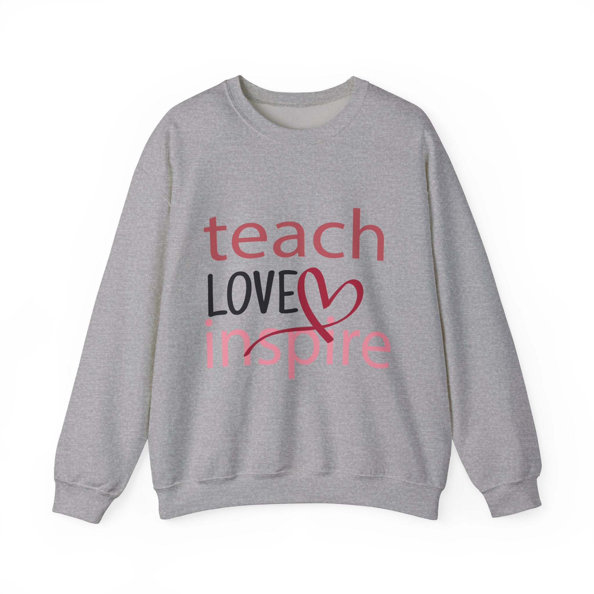 Teach Love Inspire Valentine's Day Crewneck Sweatshirt-Phoenix Styles