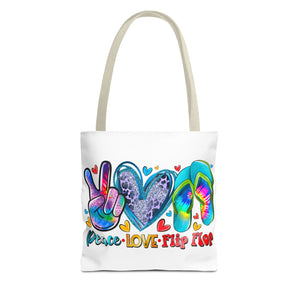 Peace Love Flip Flop Tote Bag-Phoenix Styles