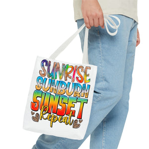 Sunrise Sunburn Sunset Repeat Tote Bag-Phoenix Styles