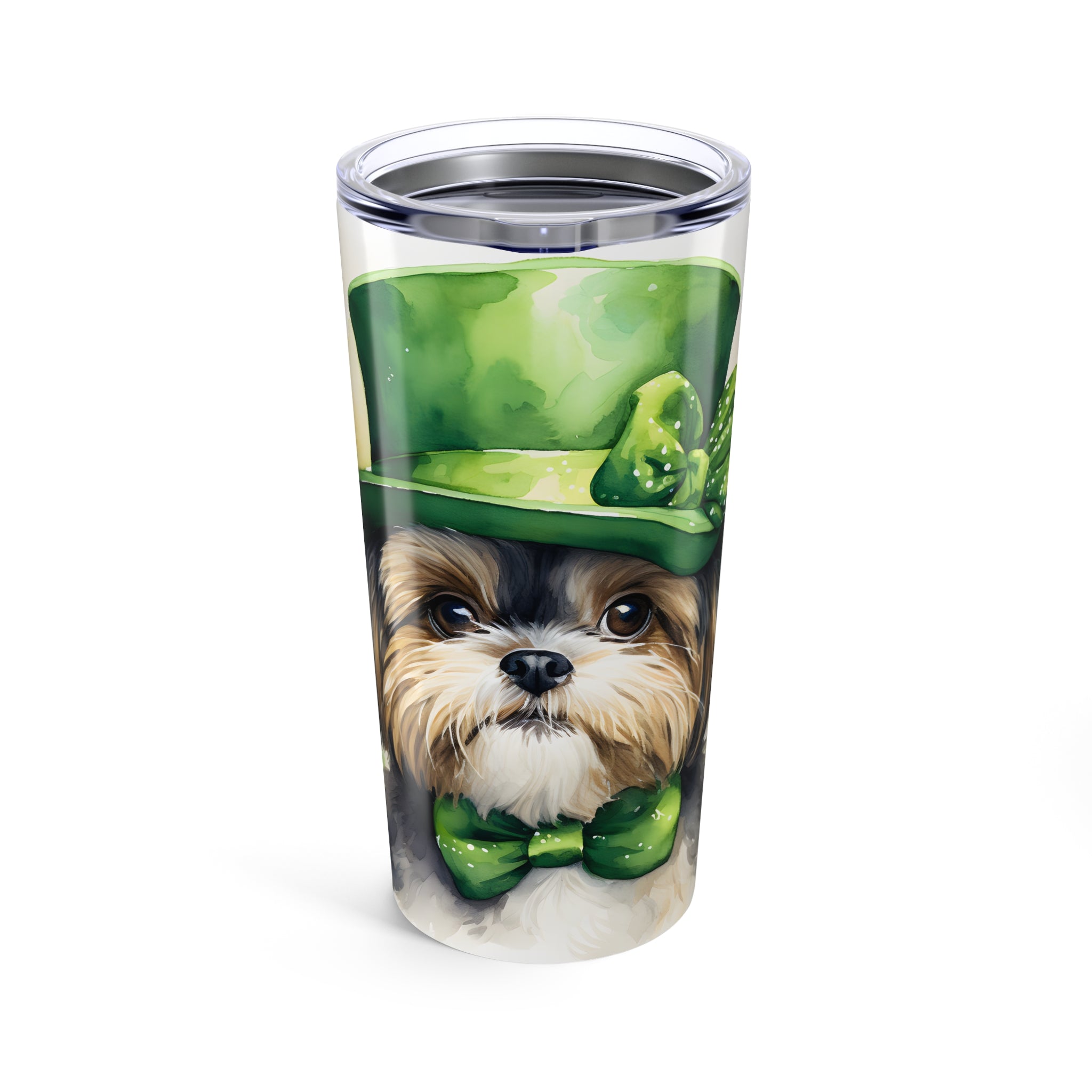 Shih Tzu- St. Patrick's Day Dog Tumbler with Green Theme