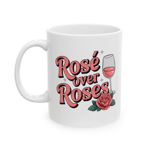 Rose Over Roses Ceramic Mug-Phoenix Styles