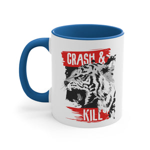 Tiger Crash and Kill Accent Coffee Mug, 11oz-Phoenix Styles