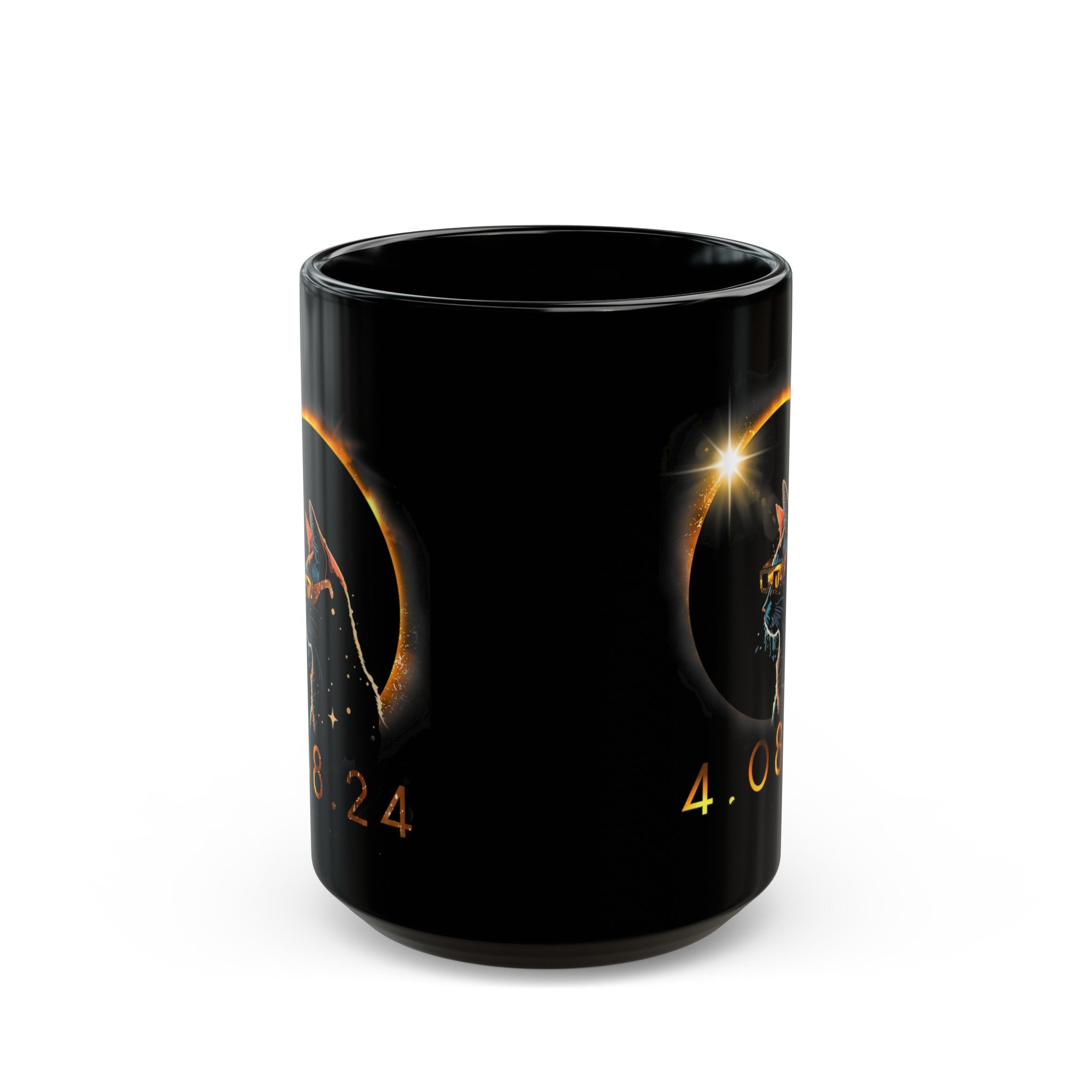 Meow Solar Black Mug (11oz, 15oz)-Phoenix Styles