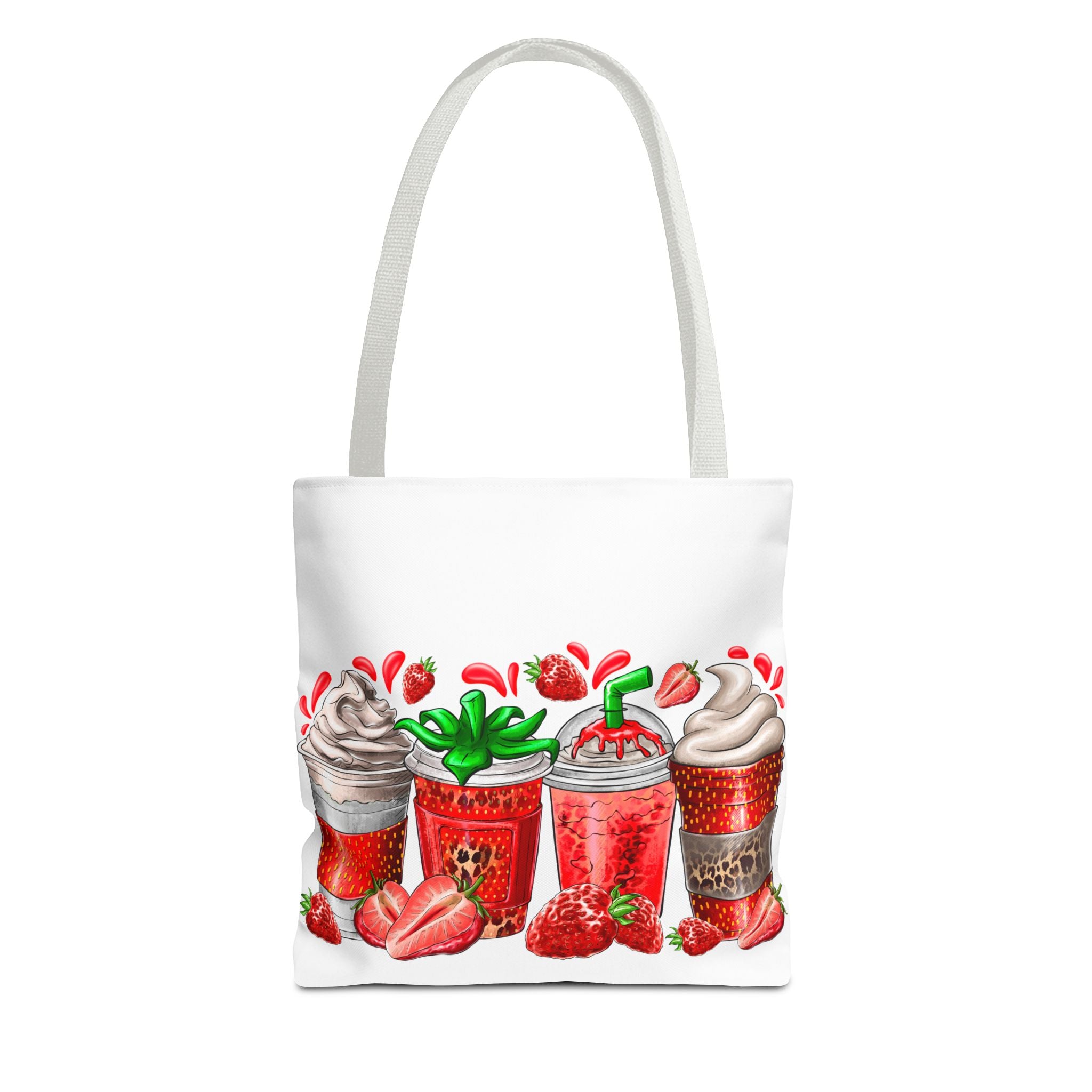 Strawberry Coffee Drink Tote Bag-Phoenix Styles