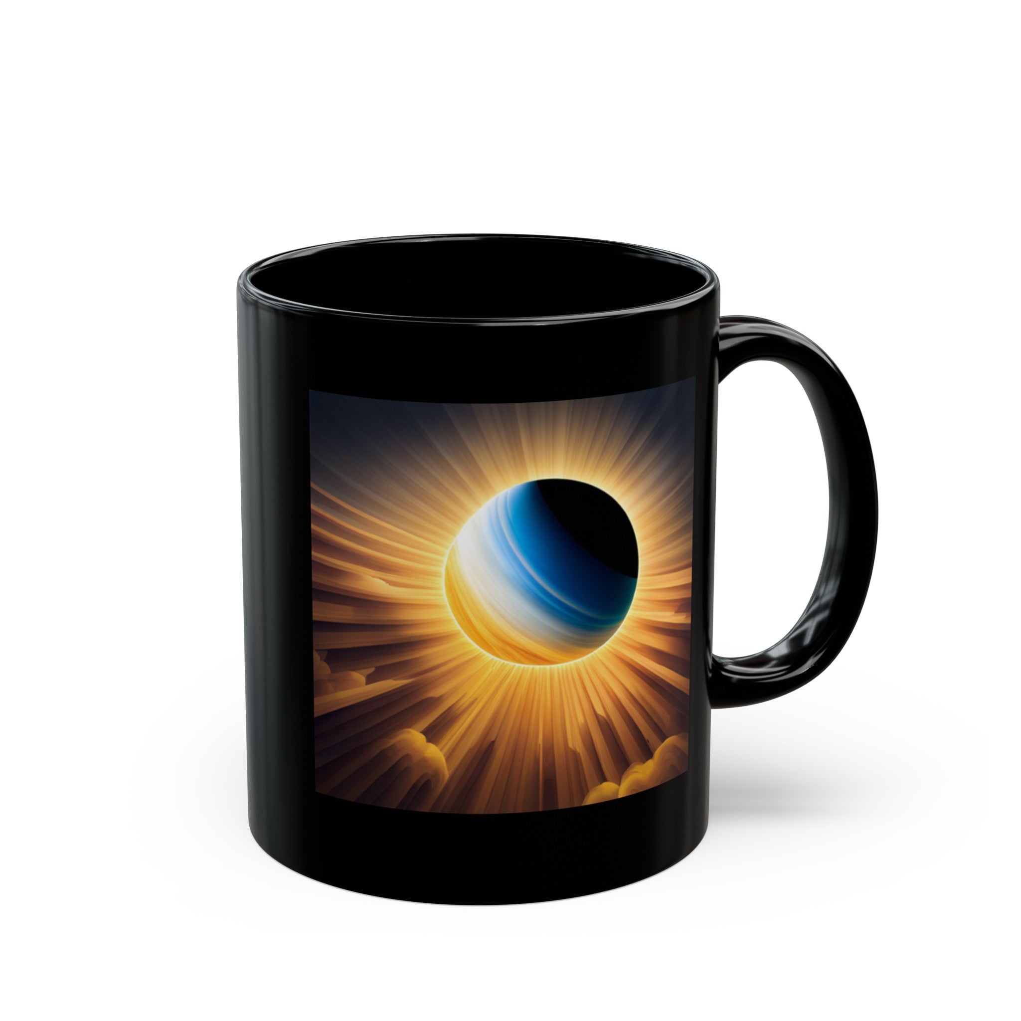 3D Art Solar Eclipse Black Mug (11oz, 15oz)-Phoenix Styles