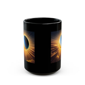 3D Art Solar Eclipse Black Mug (11oz, 15oz)-Phoenix Styles