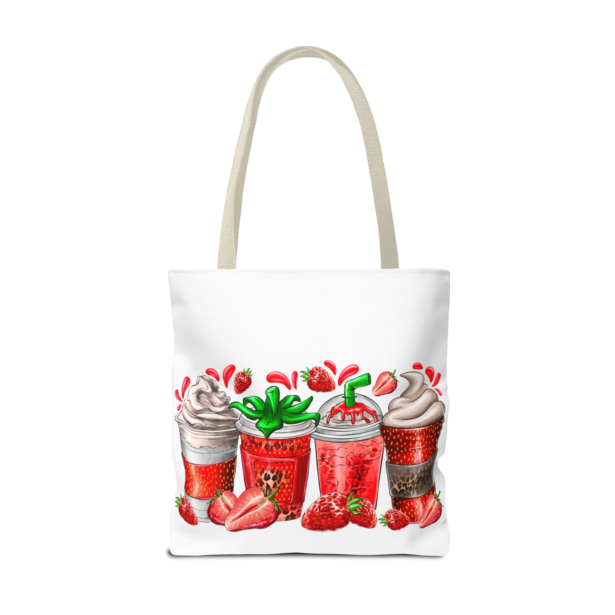 Strawberry Coffee Drink Tote Bag-Phoenix Styles