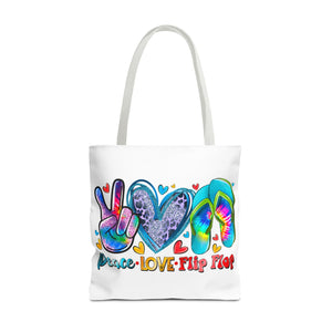 Peace Love Flip Flop Tote Bag-Phoenix Styles