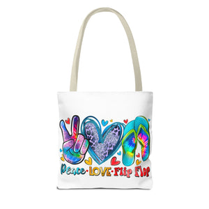 Peace Love Flip Flop Tote Bag-Phoenix Styles