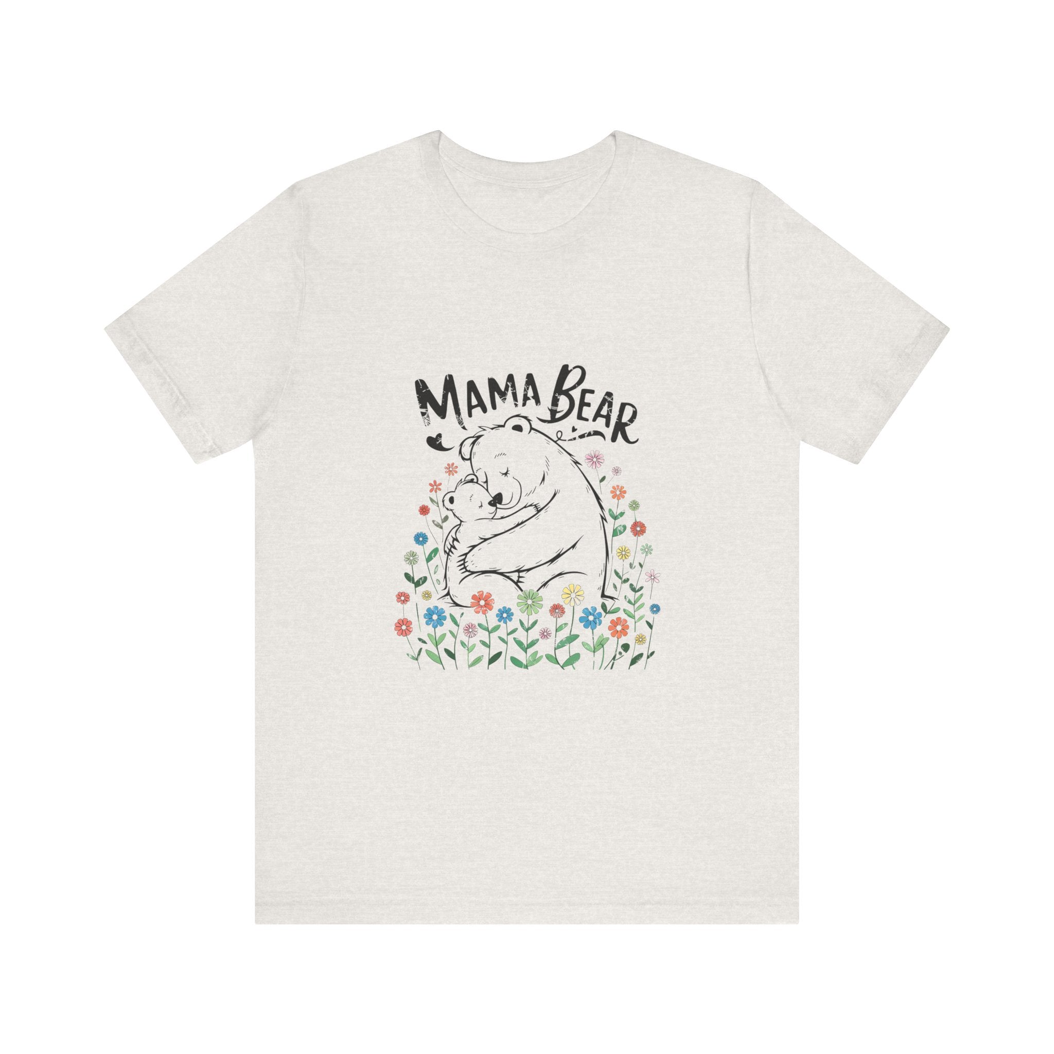 Mama Bear Unisex Short Sleeve Tee - Cute Floral Graphic Shirt for Mothers