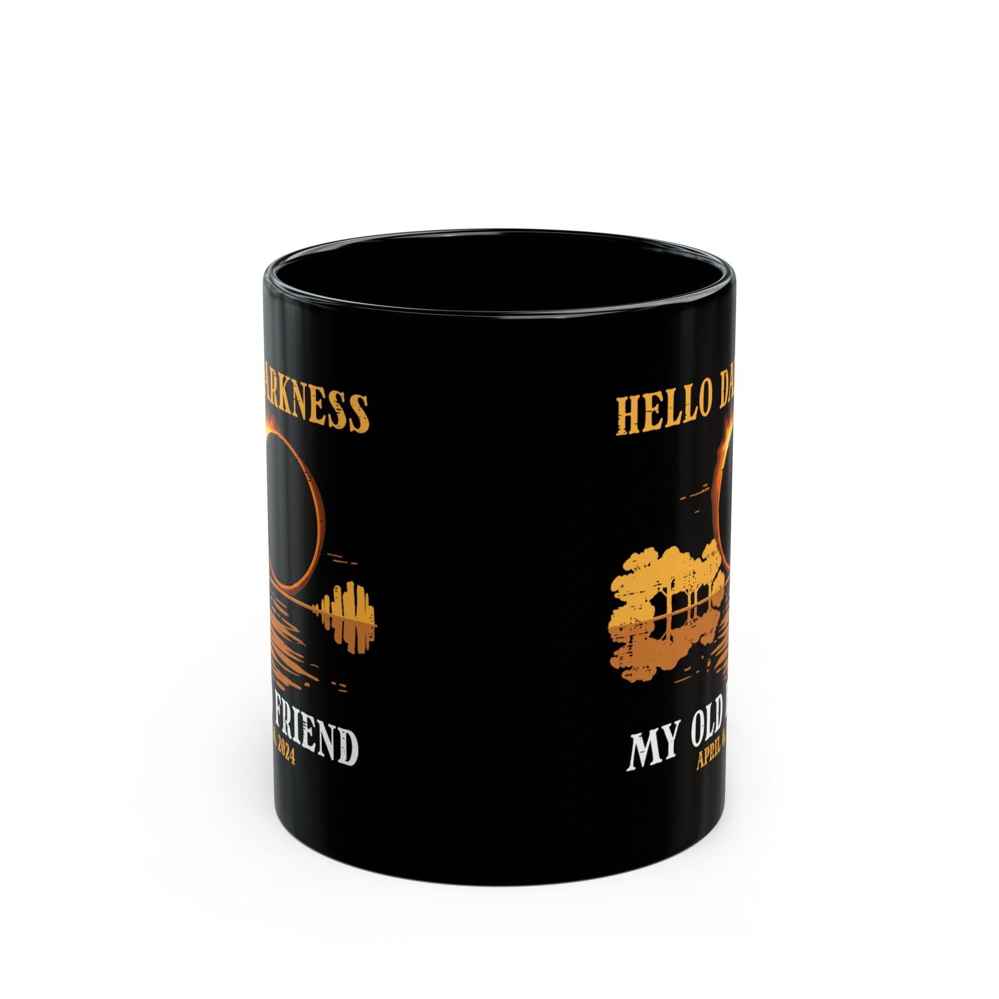 Hello Darkness- Solar Eclipse Black Mug (11oz, 15oz)-Phoenix Styles