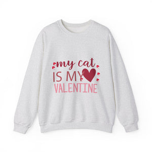 My Cat Is My Valentine Crewneck Sweatshirt-Phoenix Styles