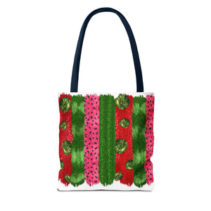 Watermelon Bursh Stroke Tote Bag-Phoenix Styles