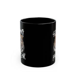 Tiger Strong Hunter Black Mug (11oz, 15oz)-Phoenix Styles