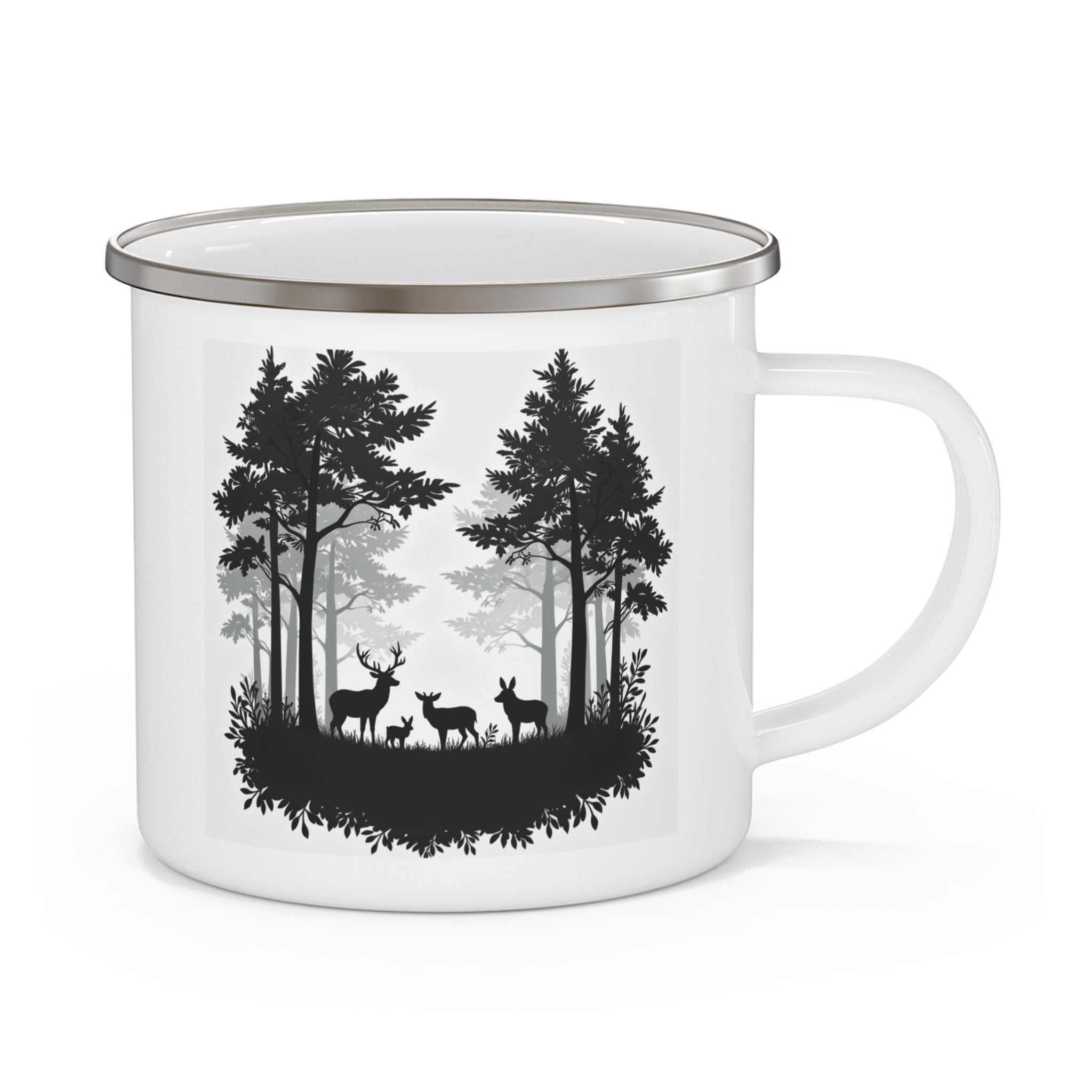 Scenic Forest Enamel Camping Mug – Perfect for Outdoor Adventures