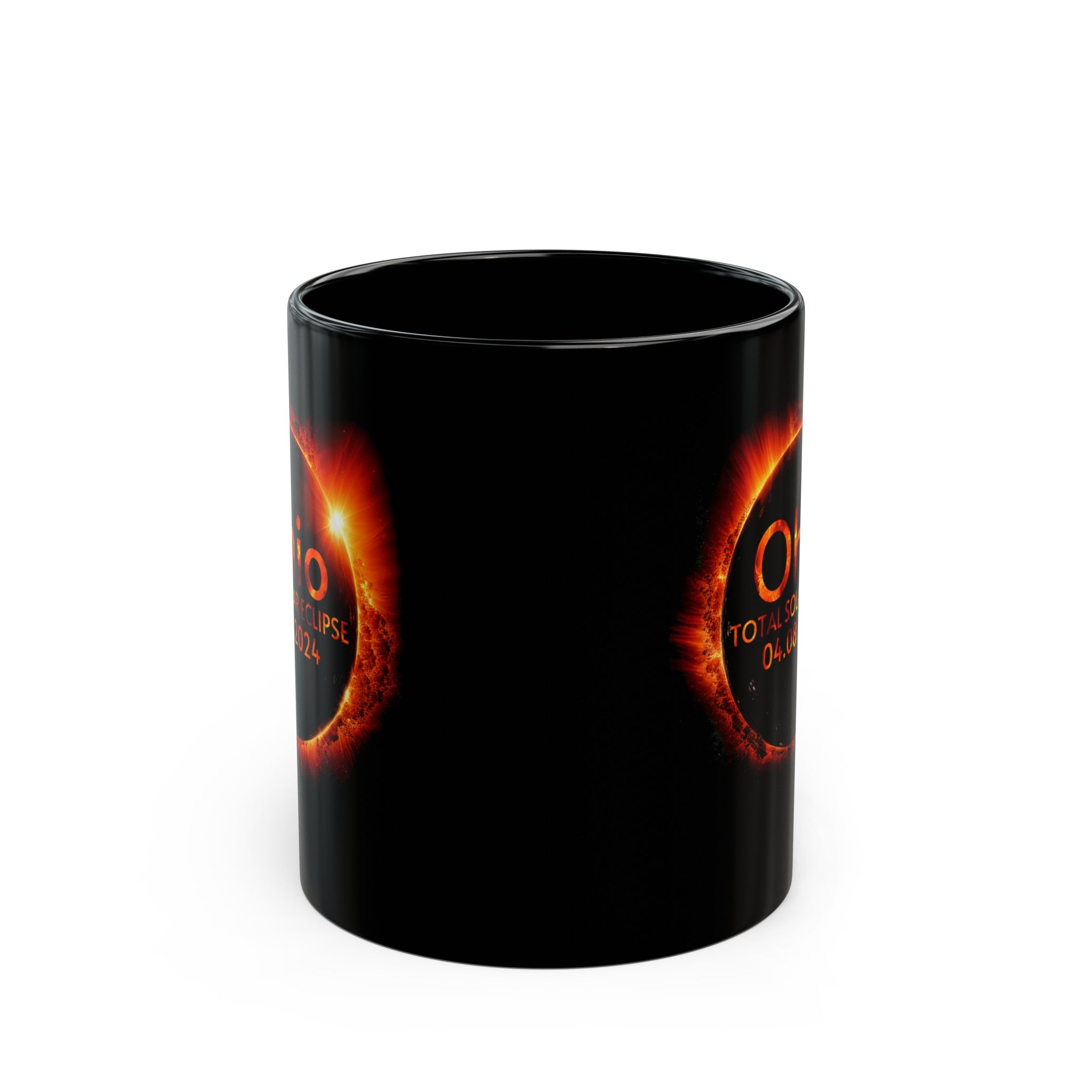 Ohio Solar Eclipse Black Mug (11oz, 15oz)-Phoenix Styles