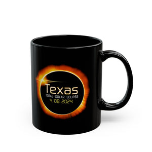 Texas Solar Eclipse Black Mug (11oz, 15oz)-Phoenix Styles