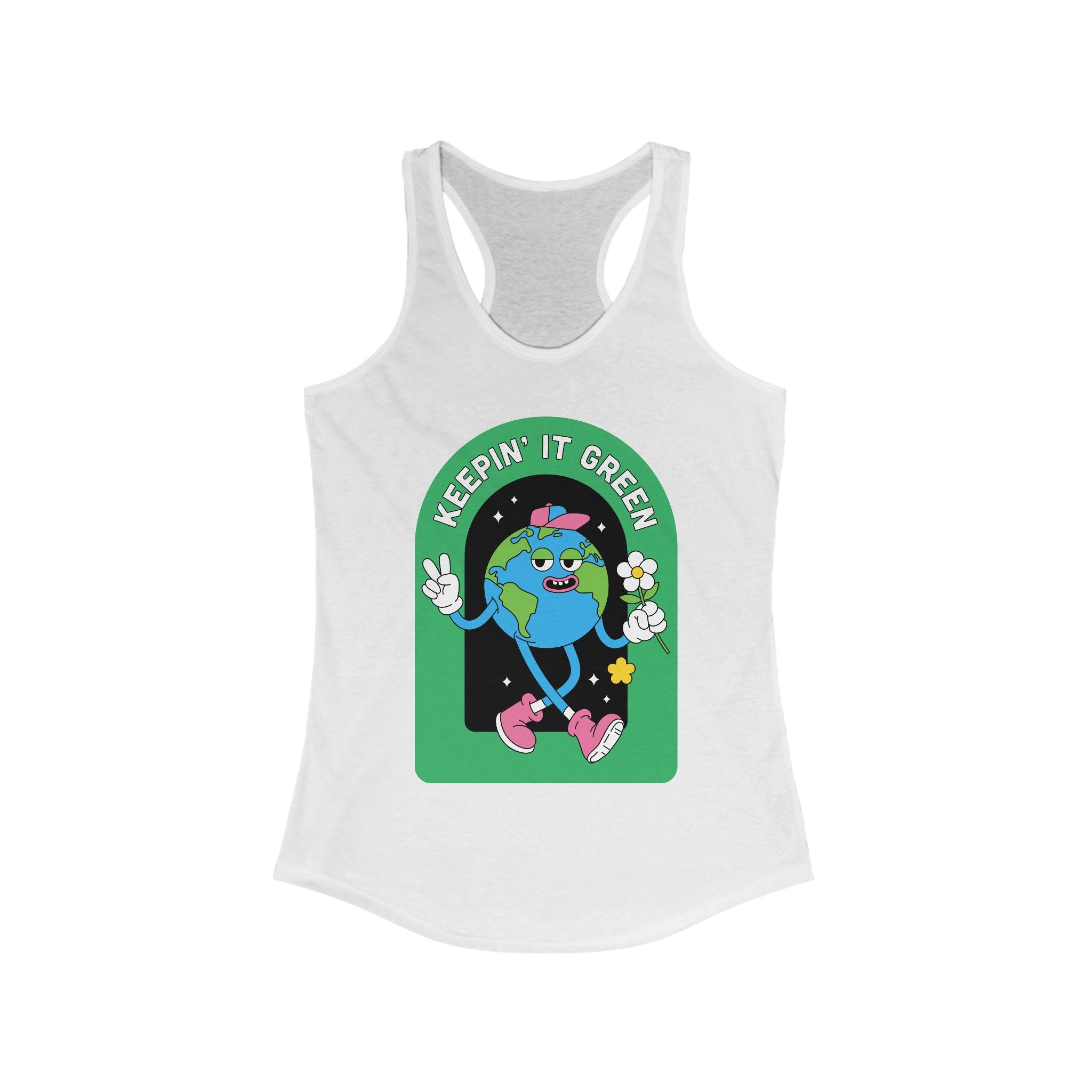 Keepin' It Green Women's Racerback Tank - Eco-Friendly Summer Top