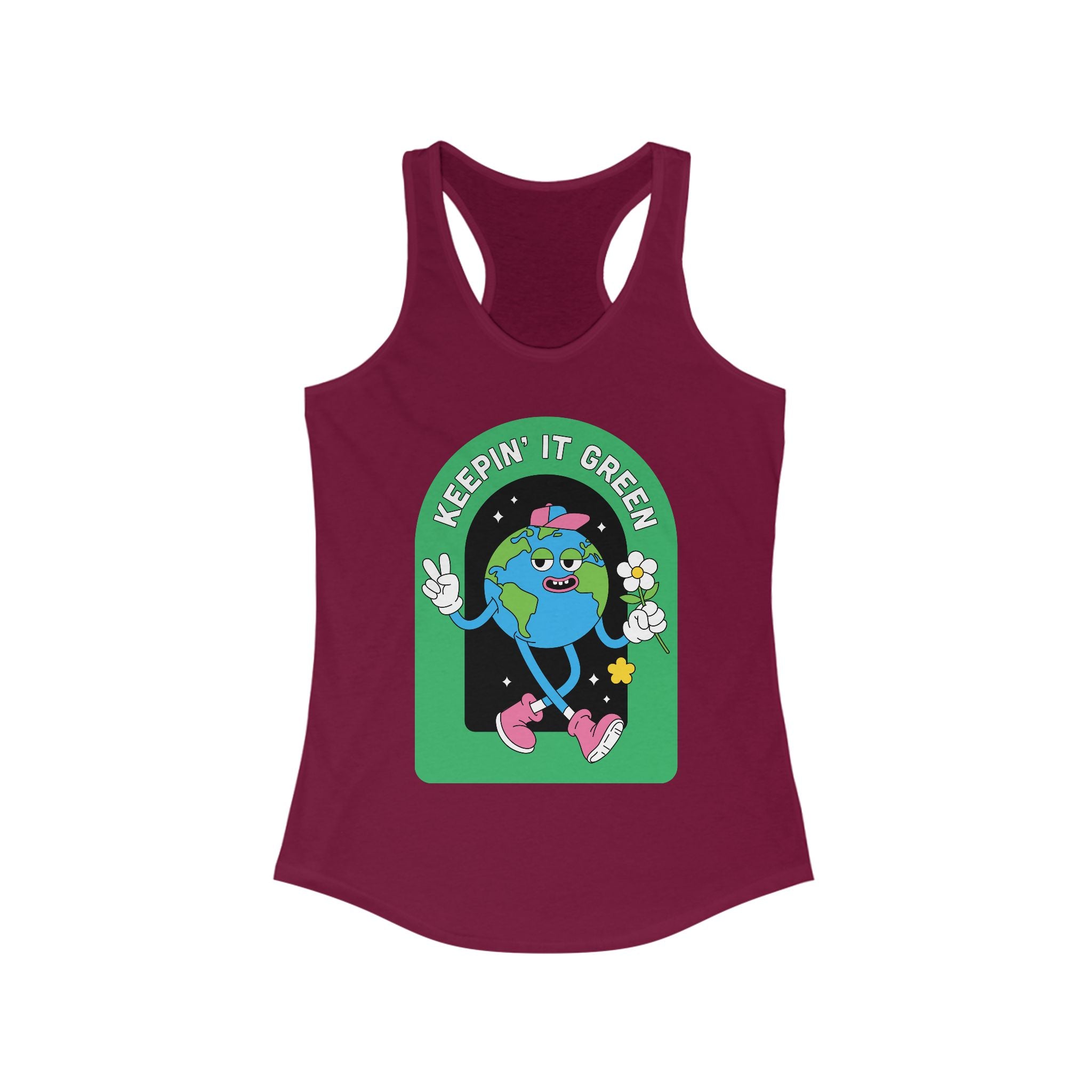 Keepin' It Green Women's Racerback Tank - Eco-Friendly Summer Top