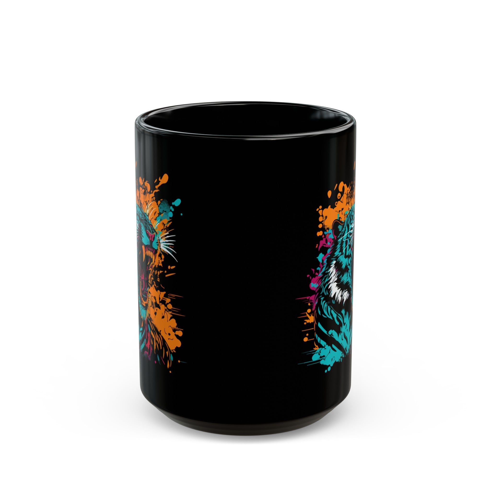 Raging Tiger Black Mug (11oz, 15oz)-Phoenix Styles