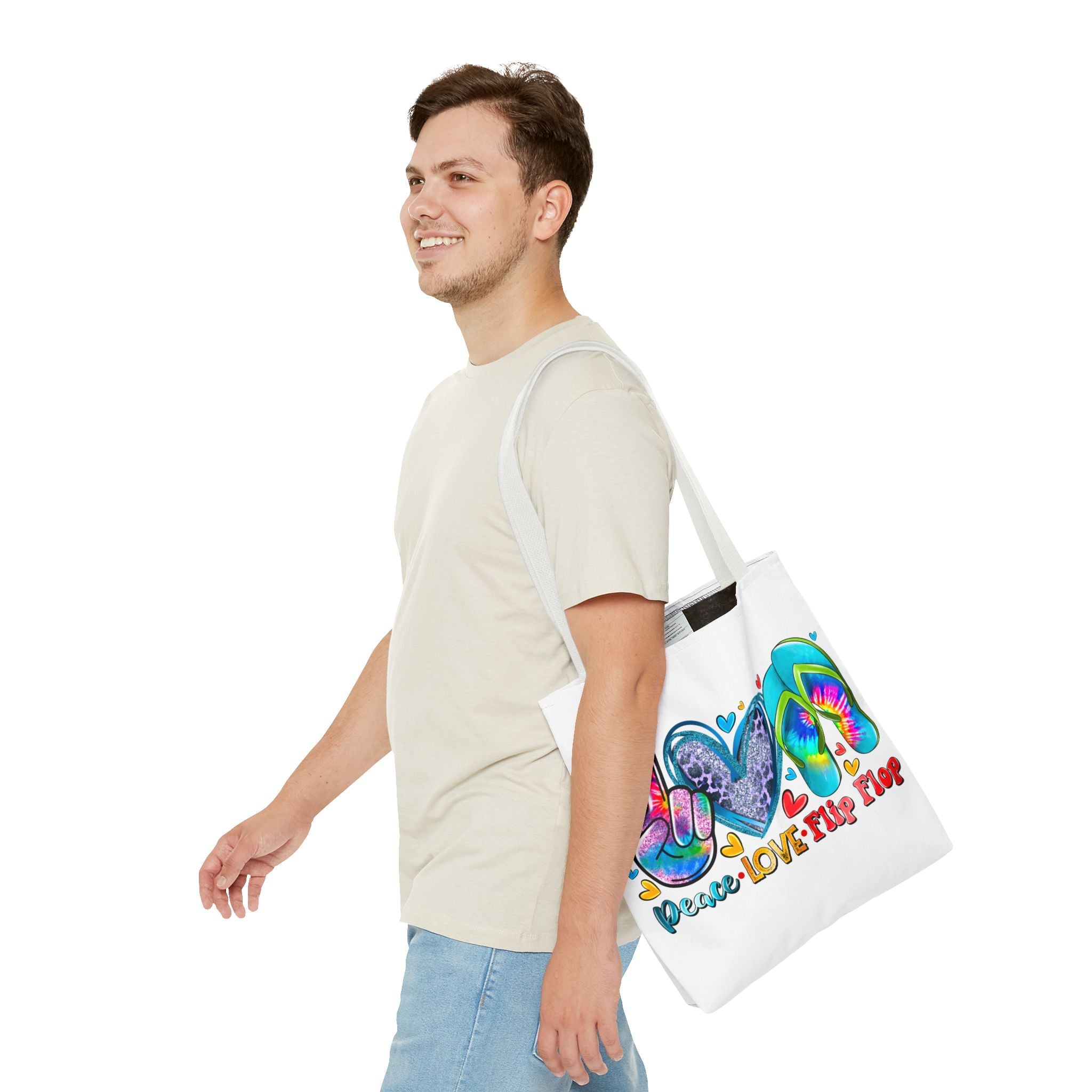 Peace Love Flip Flop Tote Bag-Phoenix Styles