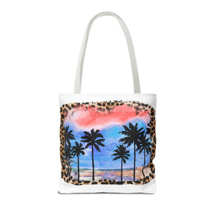 Summer with Leopard Background Tote Bag-Phoenix Styles