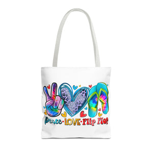 Peace Love Flip Flop Tote Bag-Phoenix Styles