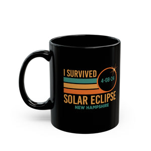 I Survived Solar Eclipse New Hampshire Black Mug (11oz, 15oz)-Phoenix Styles